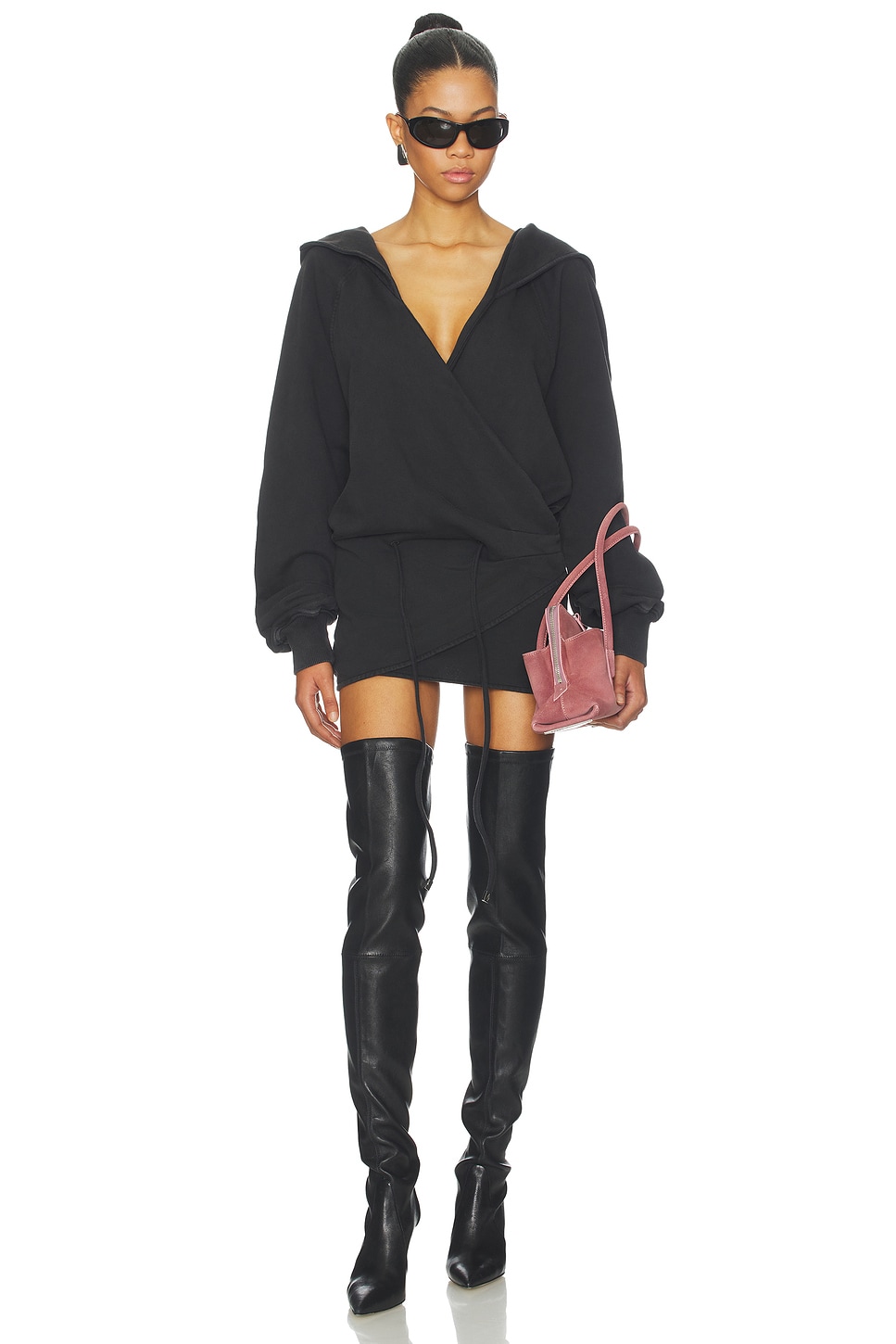 tiana frill mini dress Black Cord Long Sleeve Tiana Mini Dress