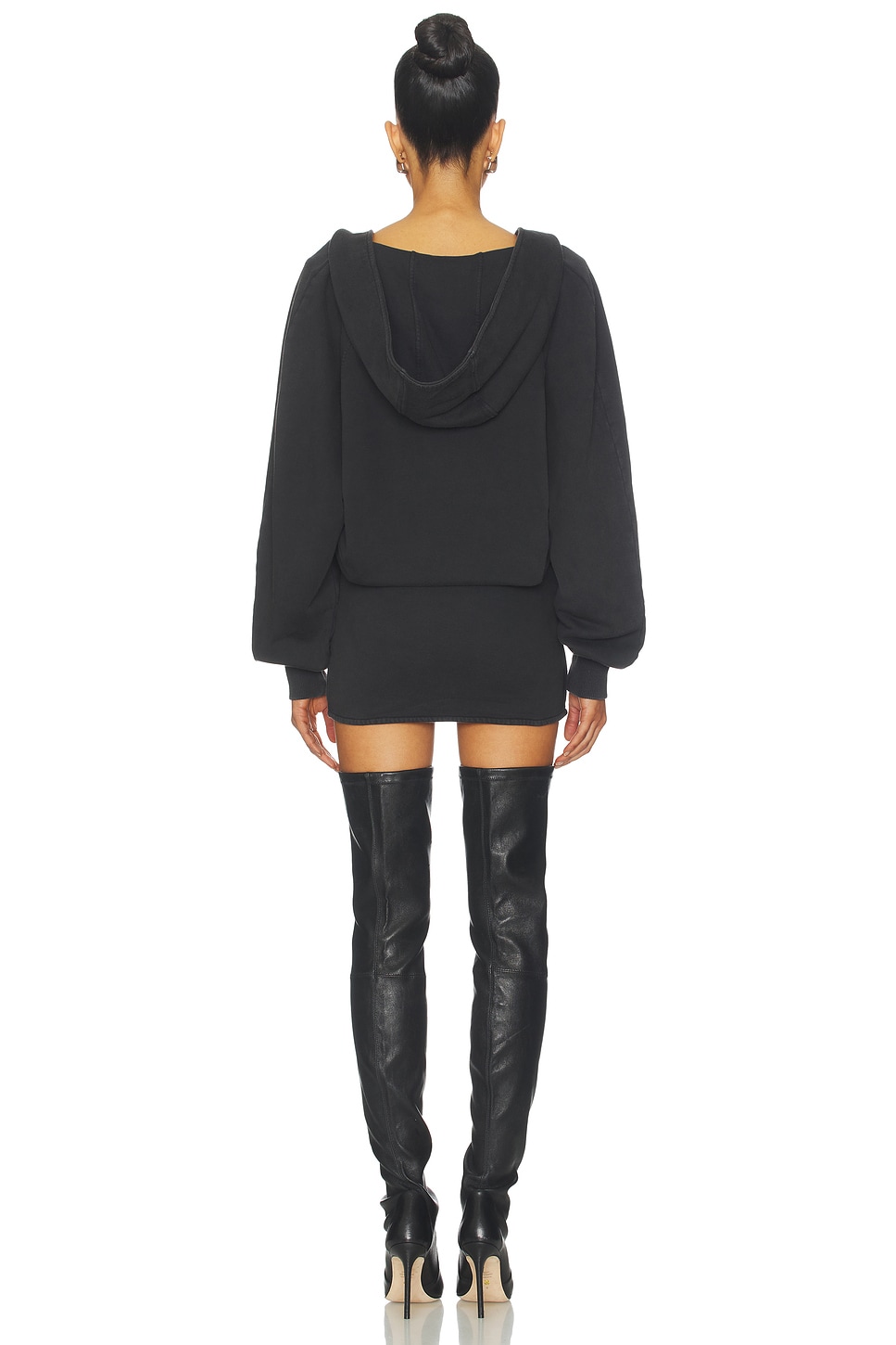 THE ATTICO Hoodie Mini Dress in Faded Black | REVOLVE
