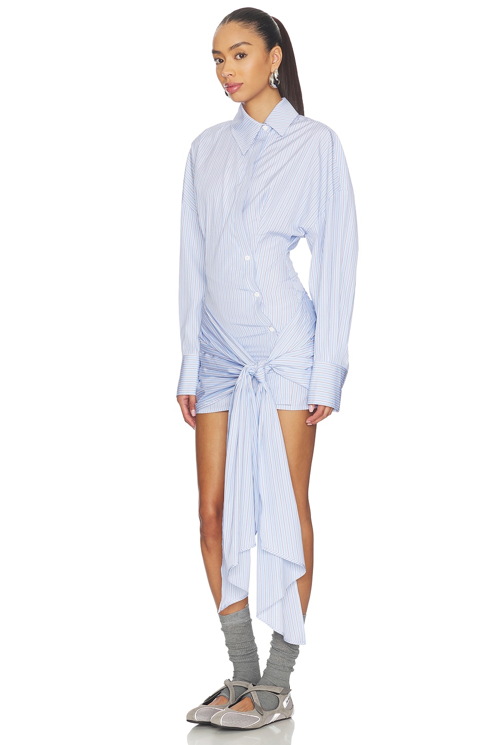 Tie Shirt Mini Dress - thumbnail 3