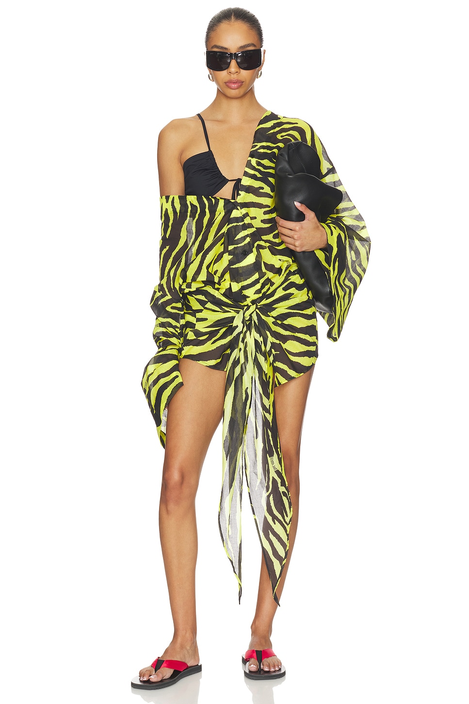 Zebra Wrap Mini Dress - thumbnail 2