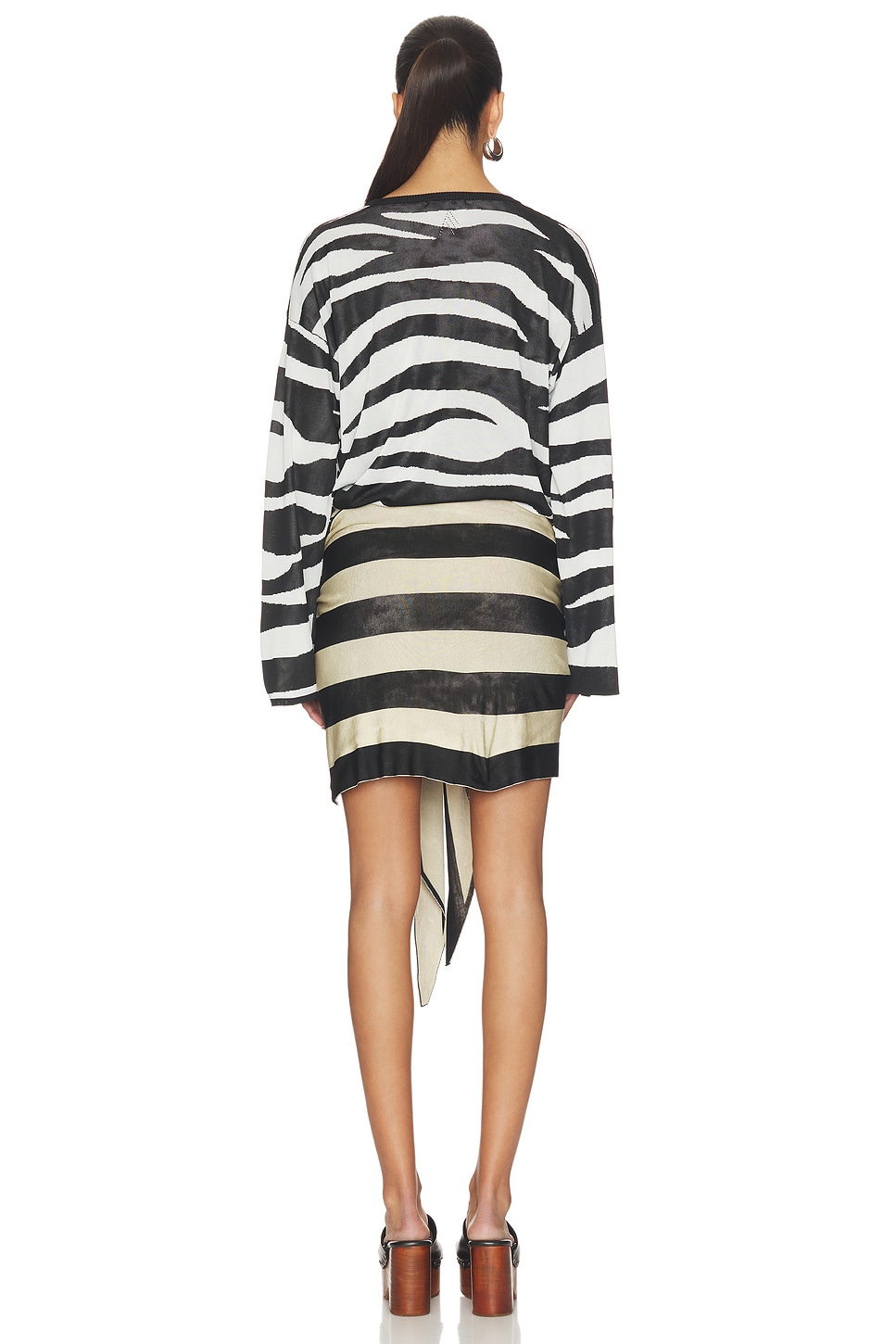 black and white zebra dress THE ATTICO V Neck Mini in & Mac Duggal - Blue MATERIAL GROUP:Polyester baring open back Size:10M
