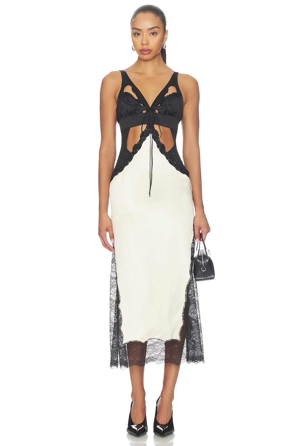 Cut Out Lace Midi Dress