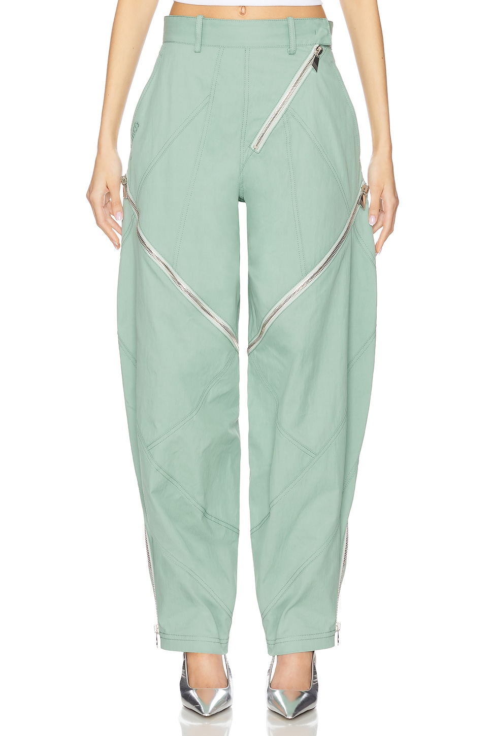 THE ATTICO Long Pant in Sage Green | REVOLVE