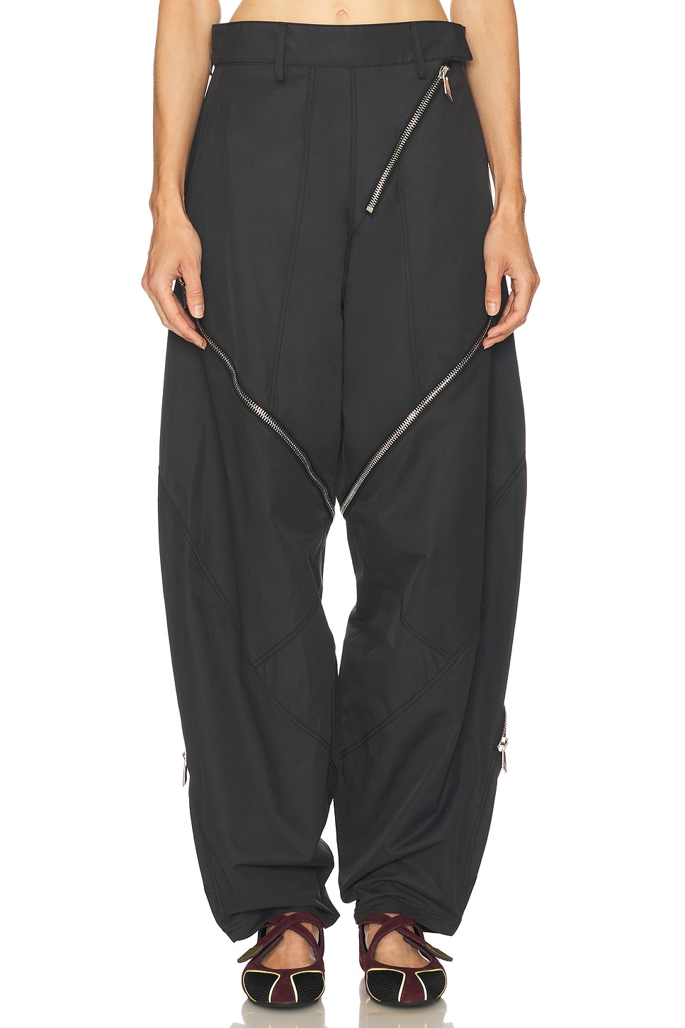 THE ATTICO Zipper Long Pant in Dark Grey | REVOLVE