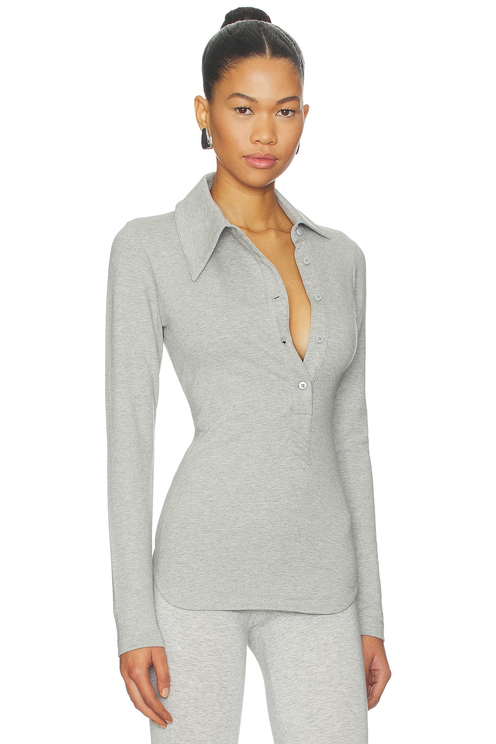 Long Sleeve Lapel Top - thumbnail 3