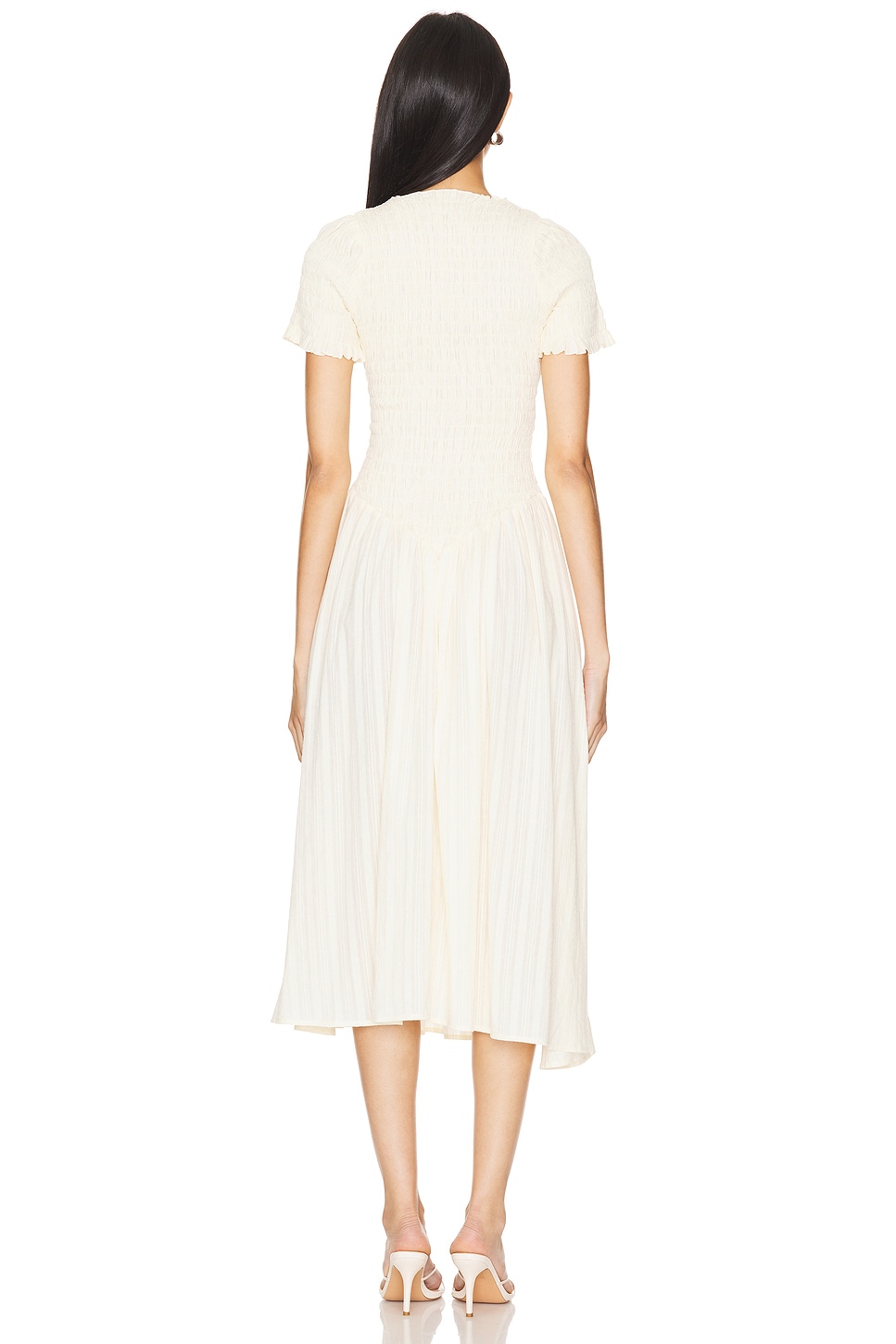 satin jacquard midi dress Maura Satin Jacquard Midi Dress in Wave Jacquard Black