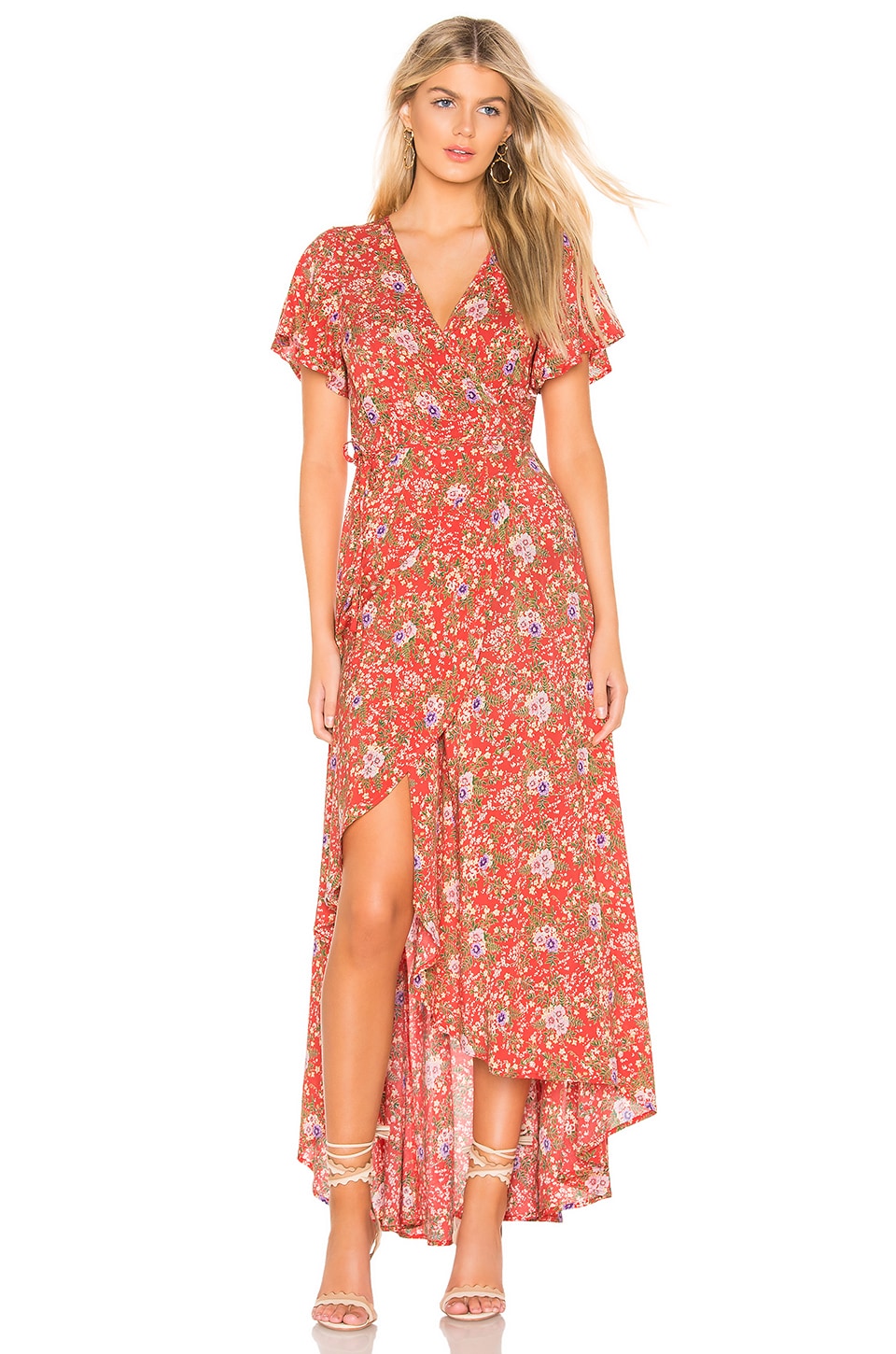 auguste red floral dress