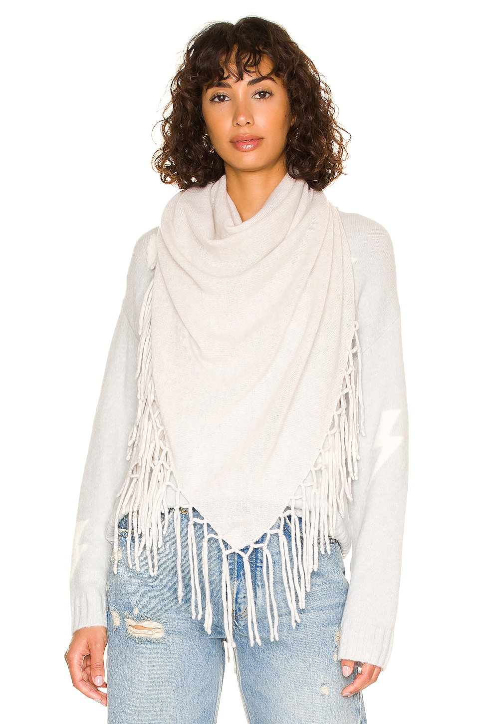 Autumn Cashmere Fringe Triangle Scarf 