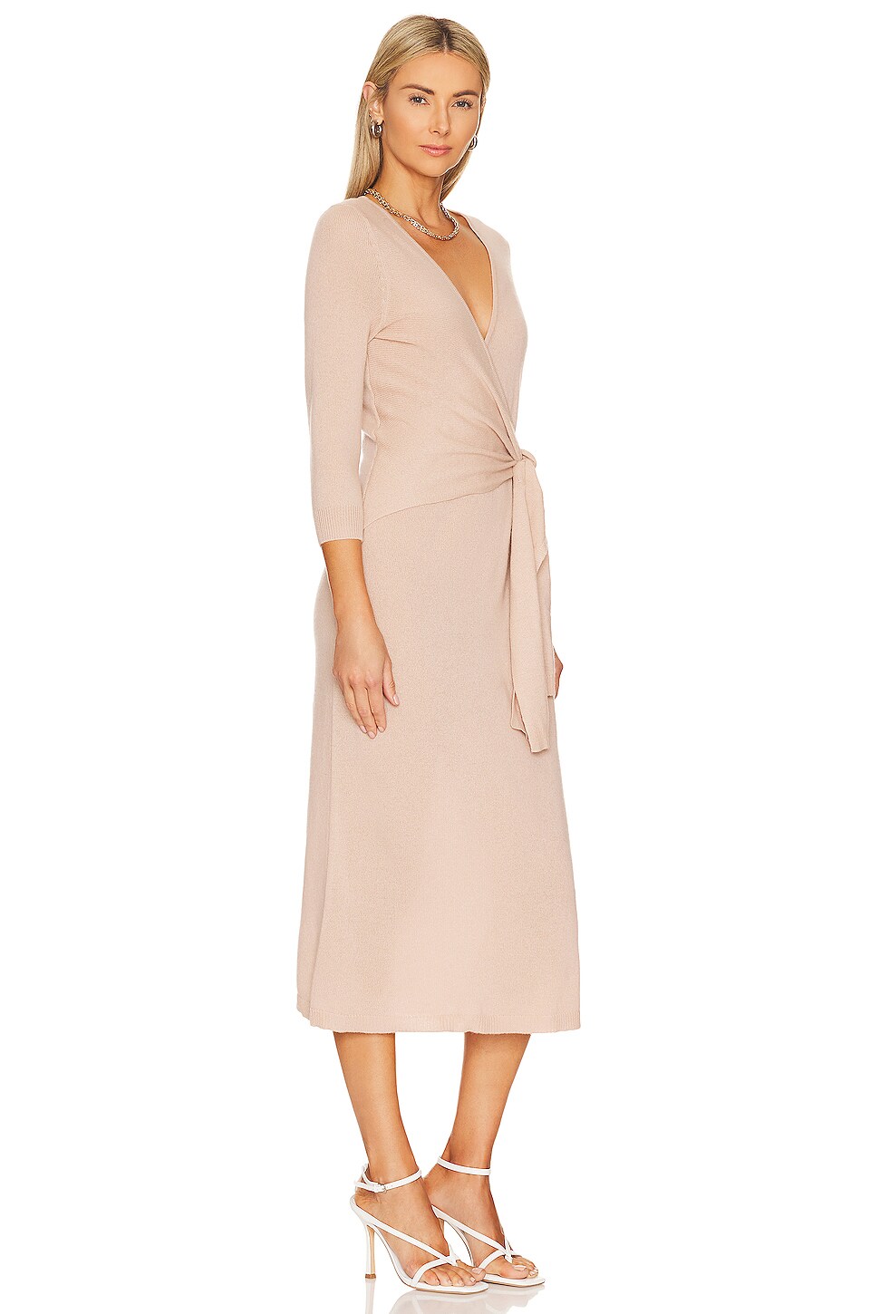Autumn Cashmere Asymmetric Wrap Dess in Butterscotch