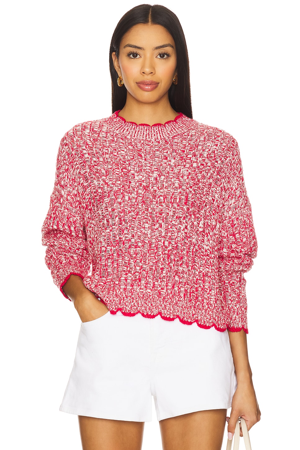 Tipped Ladder Stitch Crew Top - thumbnail 2