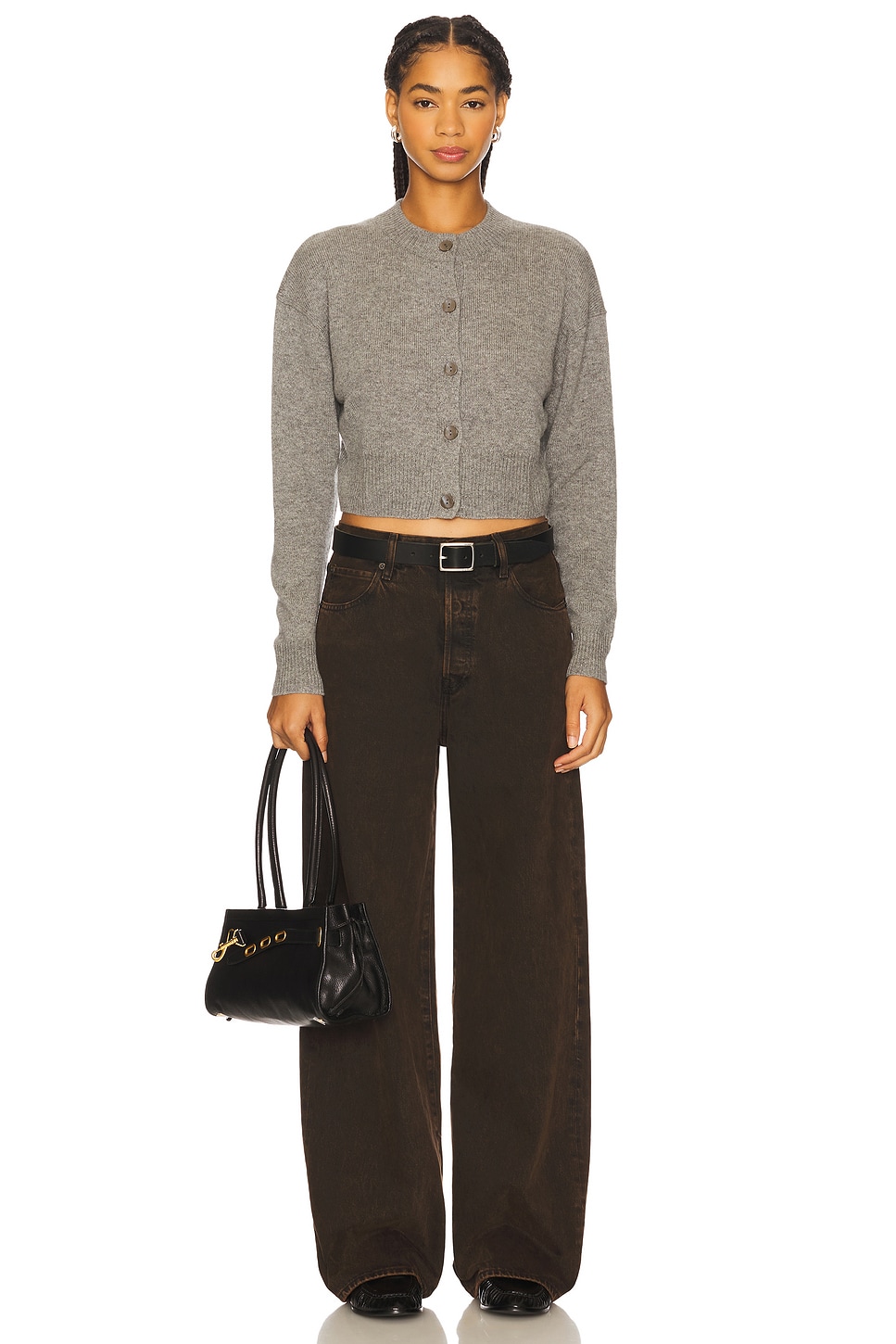 Autumn Cashmere Cropped Cardigan in Cement | REVOLVE