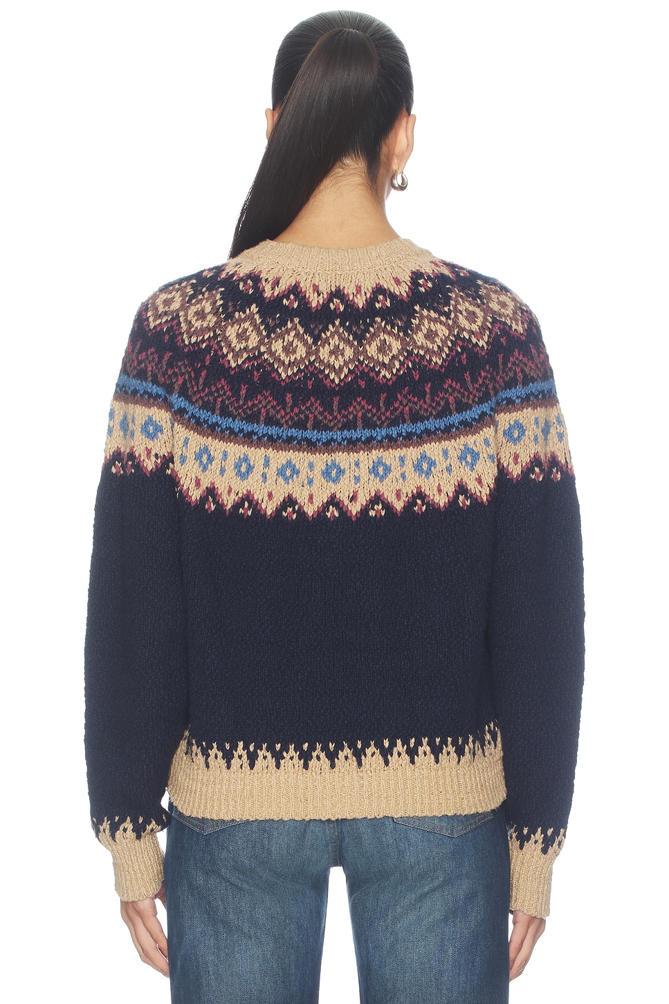 Autumn Cashmere Chunky Fair Isle Crew Sweater