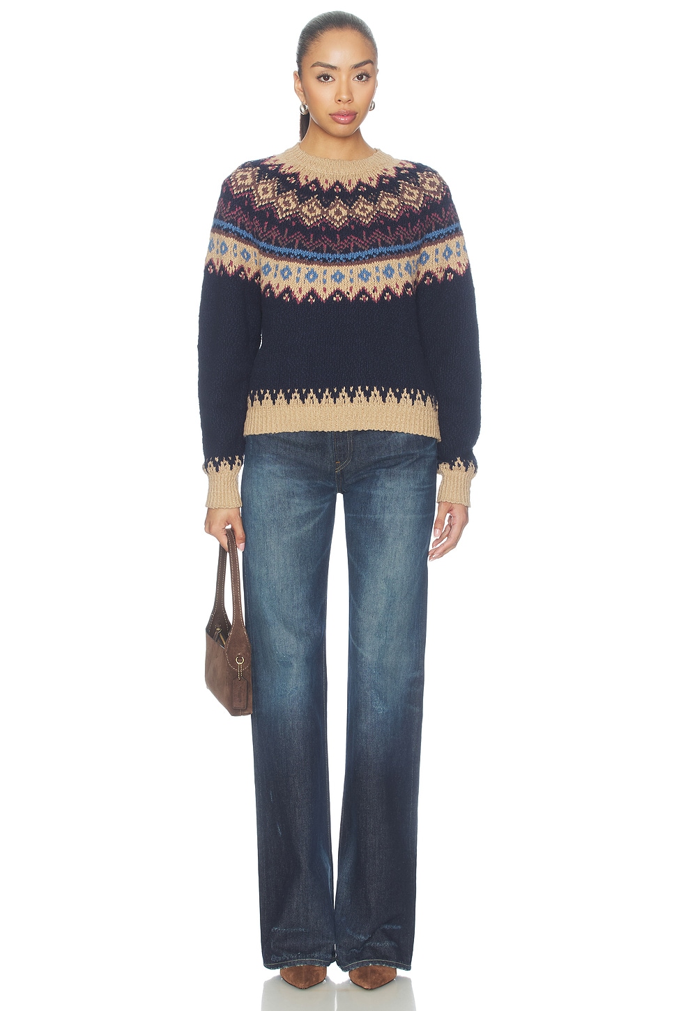 Autumn Cashmere Chunky Fair Isle Crew Sweater