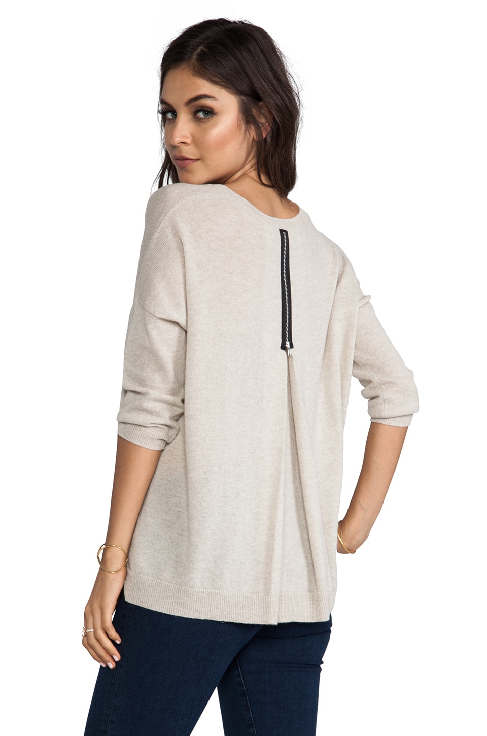 zipper back sweater