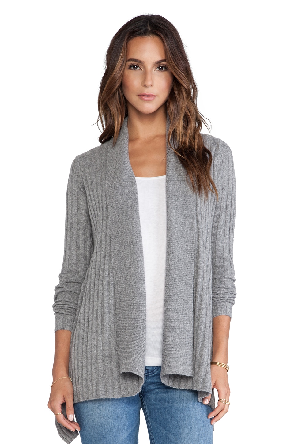 Autumn Cashmere New Rib Drape Sweater In Cement Revolve