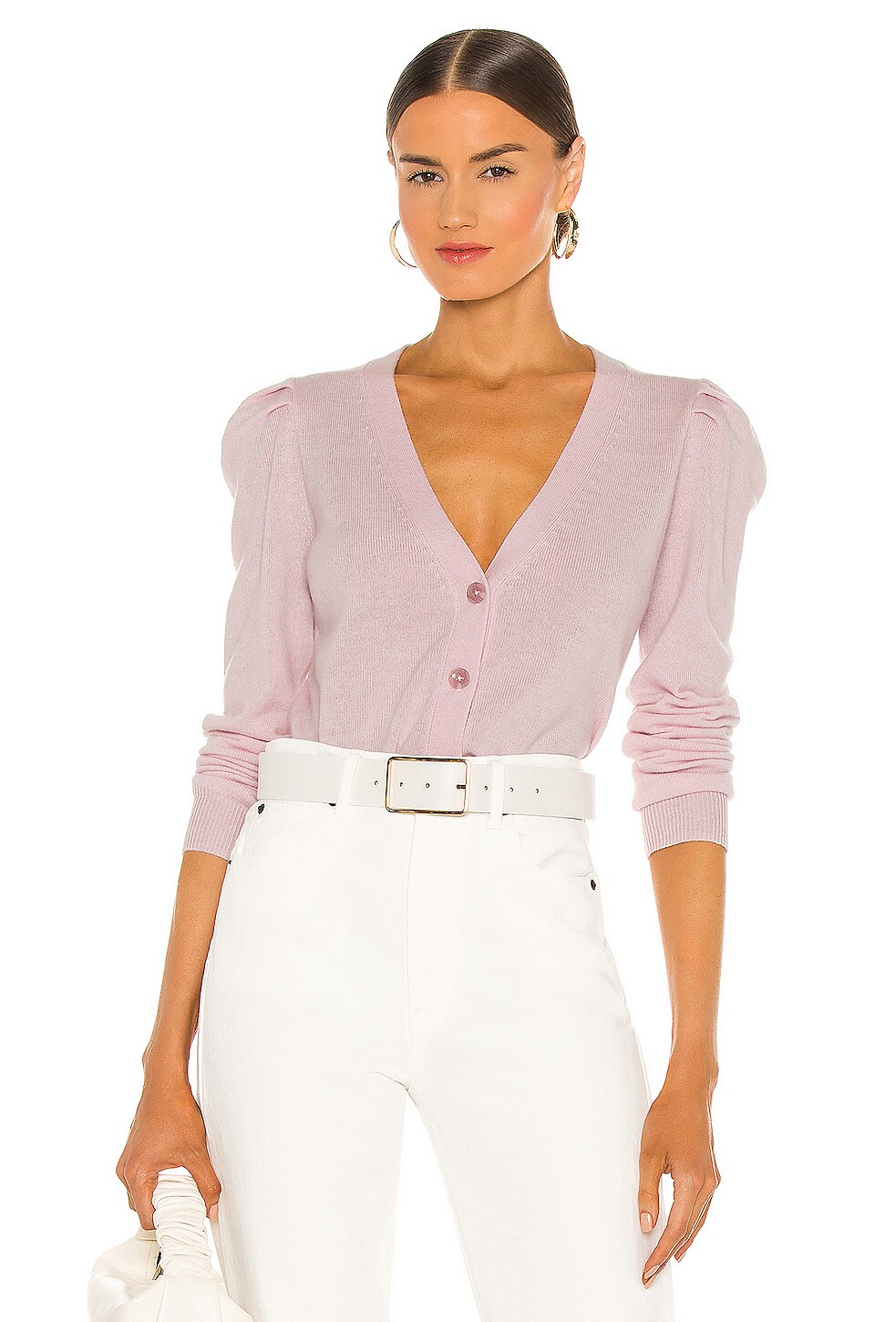 Autumn Cashmere Puff Sleeve V Neck 