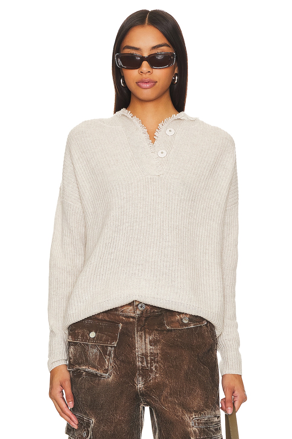 Autumn Cashmere Boxy Shaker Fringe Hoodie in Mojave REVOLVE