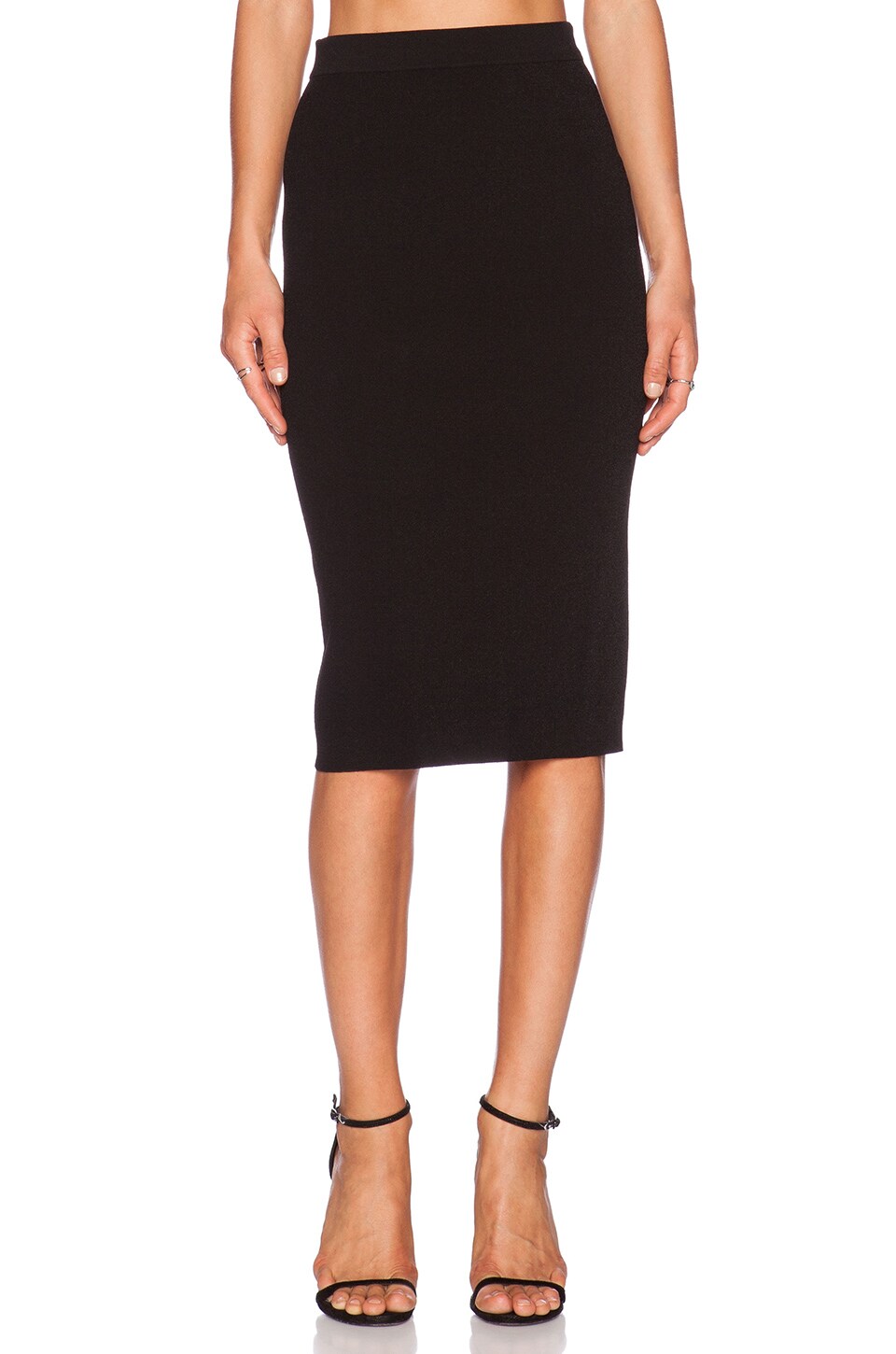 Autumn Cashmere Midi Pencil Skirt in Black | REVOLVE