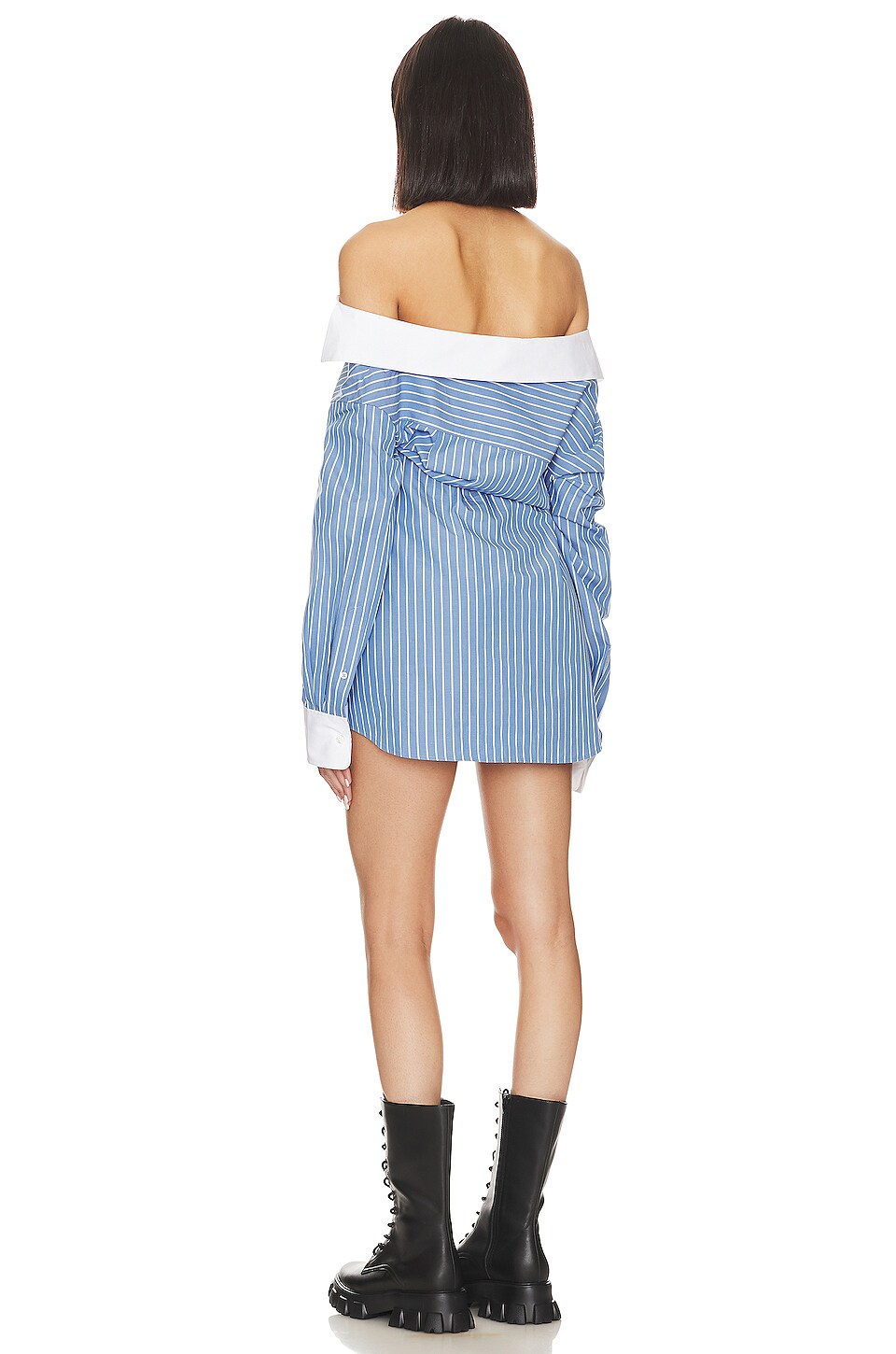 Alexander Wang Button Down Dress in Blue & White | REVOLVE