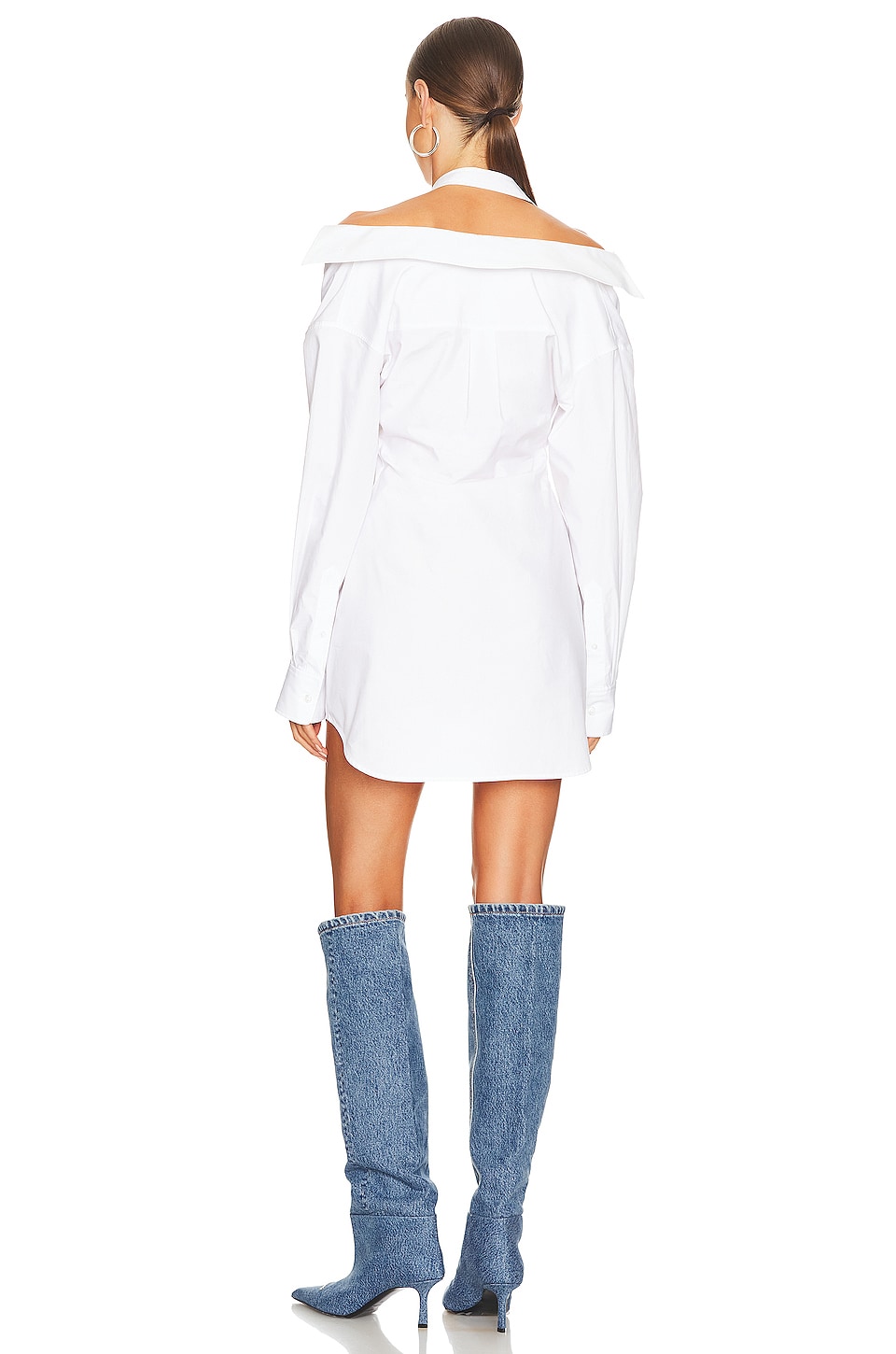 Alexander Wang Halter Off Shoulder Shirt Dress