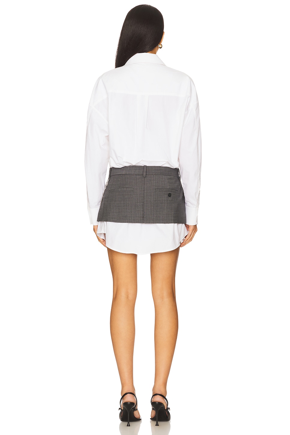 Tシャツ・カットソー Alexander Wang 'Pre-Styled Shirt Dress W Chain' dress Alexander Wang Pre-styled Shirt Dress W Chain Dress In Gray