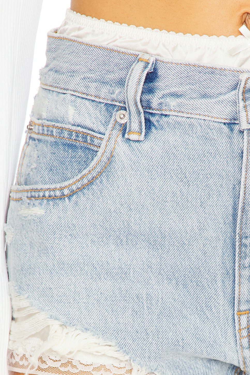 Alexander Wang Prestyled Cutoff Short With Silk Boxer