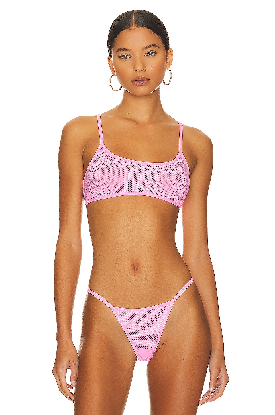 Calvin Klein lightly lined demi bra in bubblegum pink