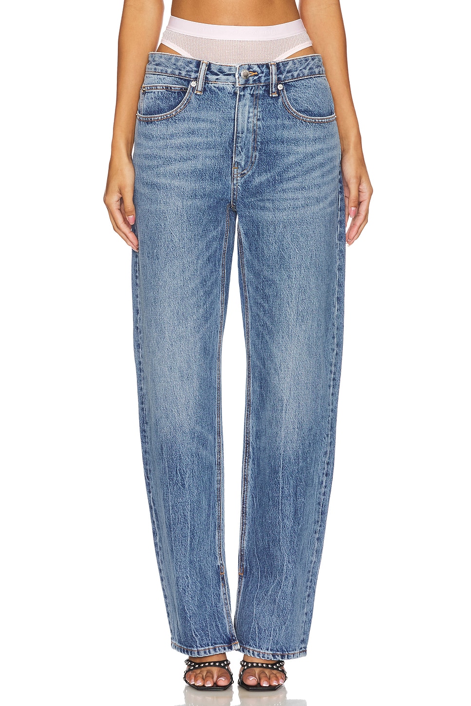 Slit Hem Jean Prestyle Hotfix Mesh Undie