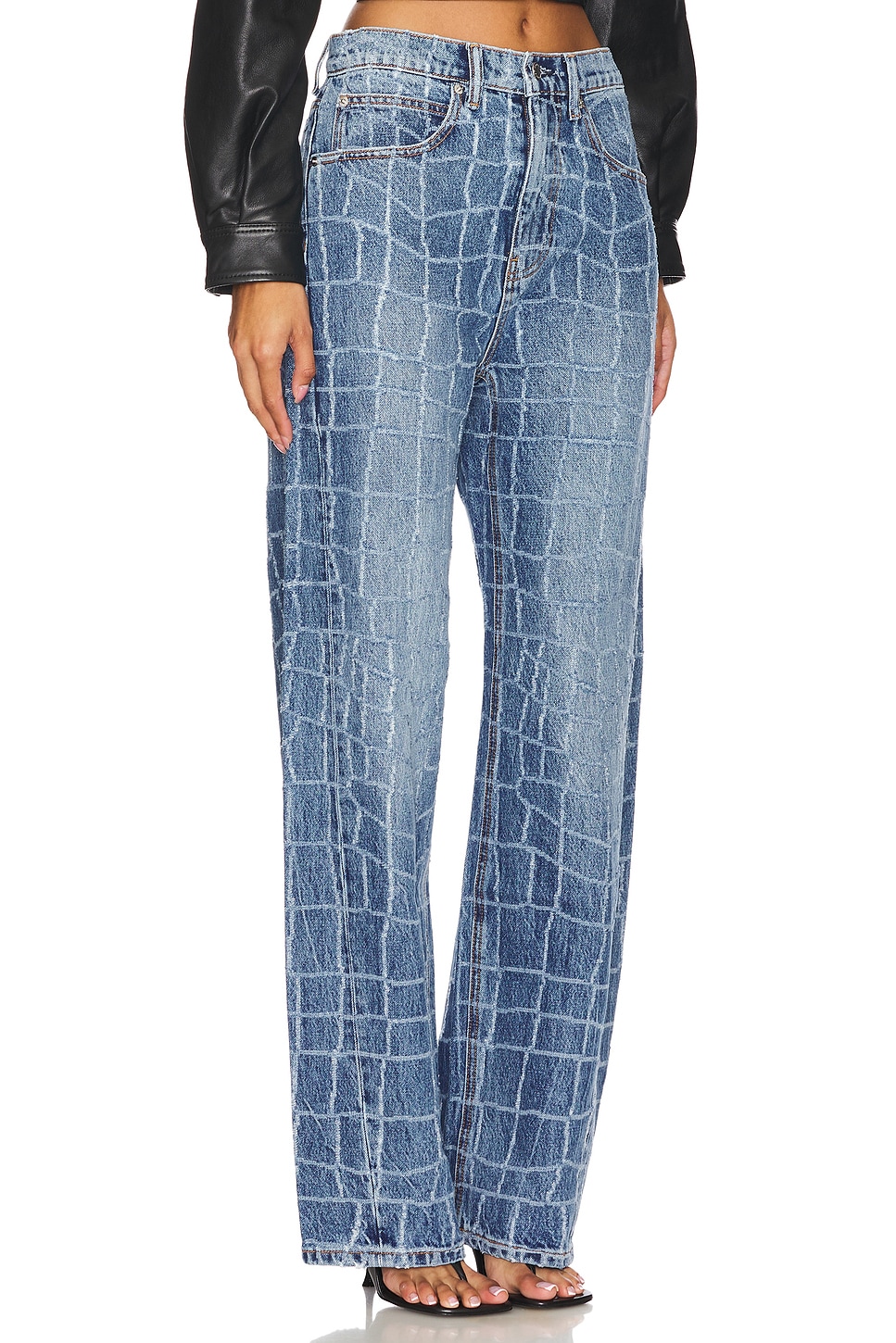 Alexander Wang Balloon Jean Croc Rip Jeans in Vintage Medium Indigo ...