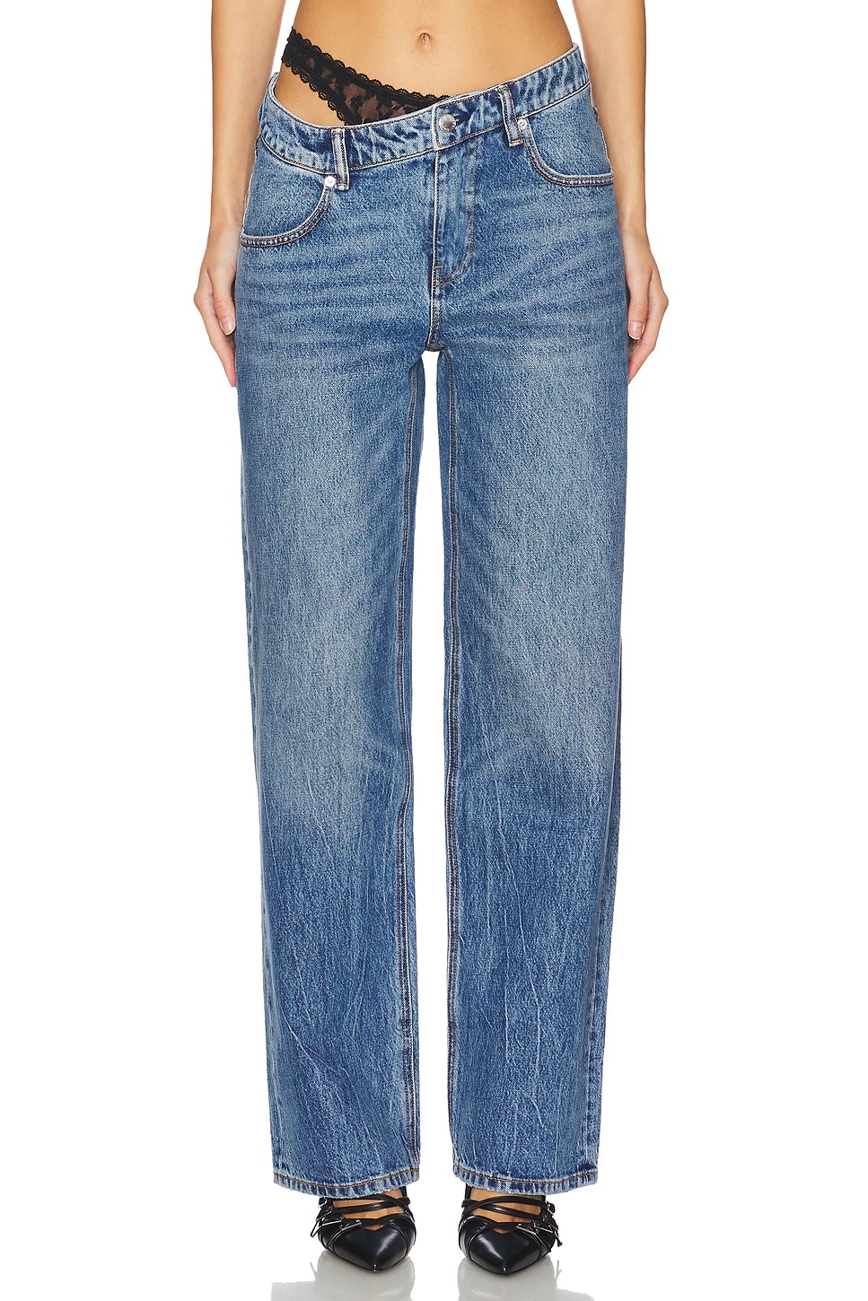 Alexander Wang Dip Side Jean Lace Undie in Vintage Medium