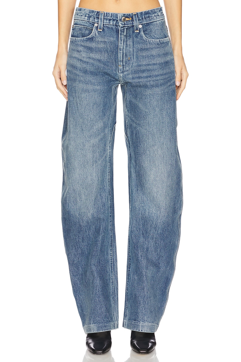 Alexander Wang Low Rise Bowed Gusset Jean in Vintage Medium