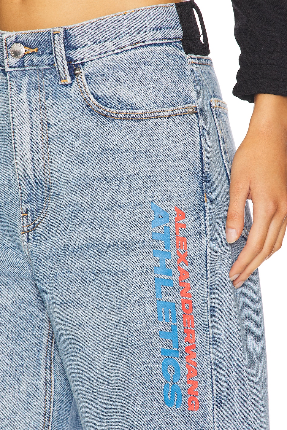 Alexander Wang ☆インディゴ Mesh Back ロゴ バルーン ジーンズ Alexander Wang Mesh Back Balloon With Logo Jeans - Classic