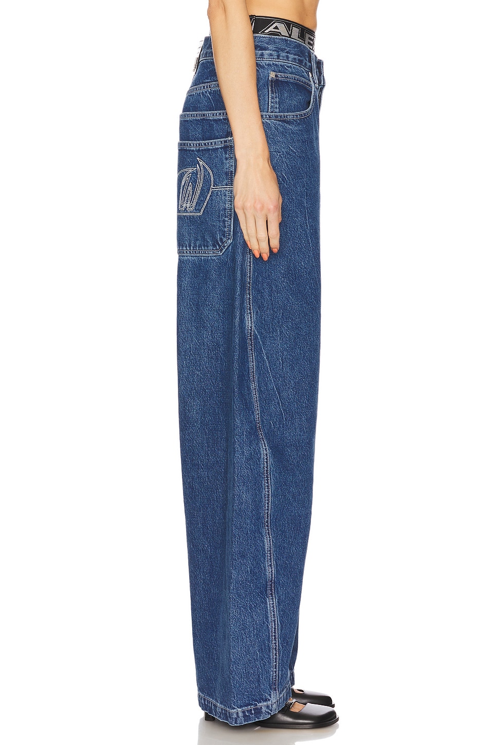 Alexander Wang Logo Elastic Prestyle Rounded Jeans thumbnail