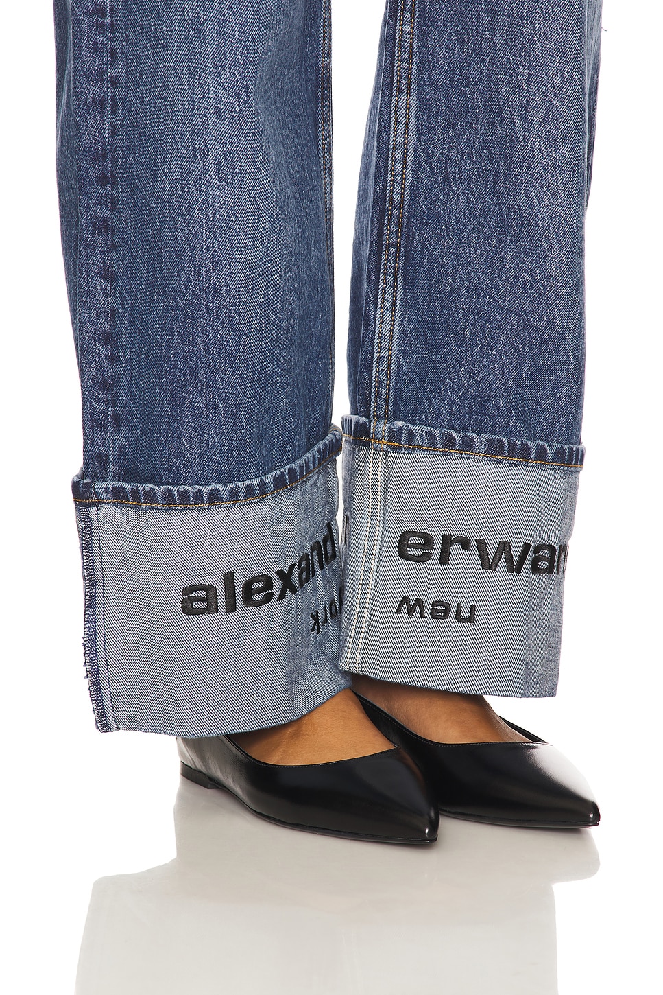 Mid Rise Straight Jean With Embroidered Cuff