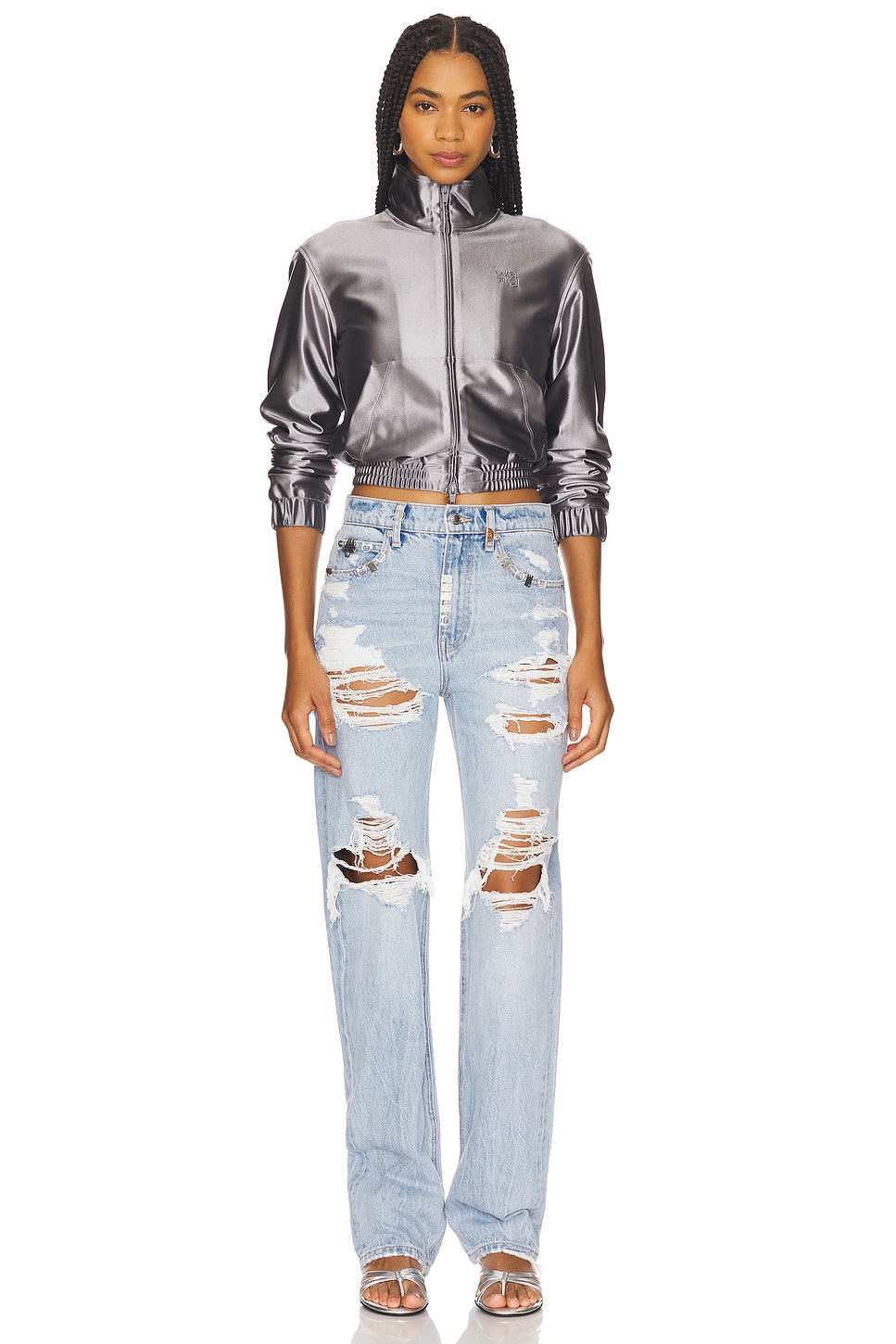 Alexander Wang Distressed Ez Mid Rise Jean thumbnail