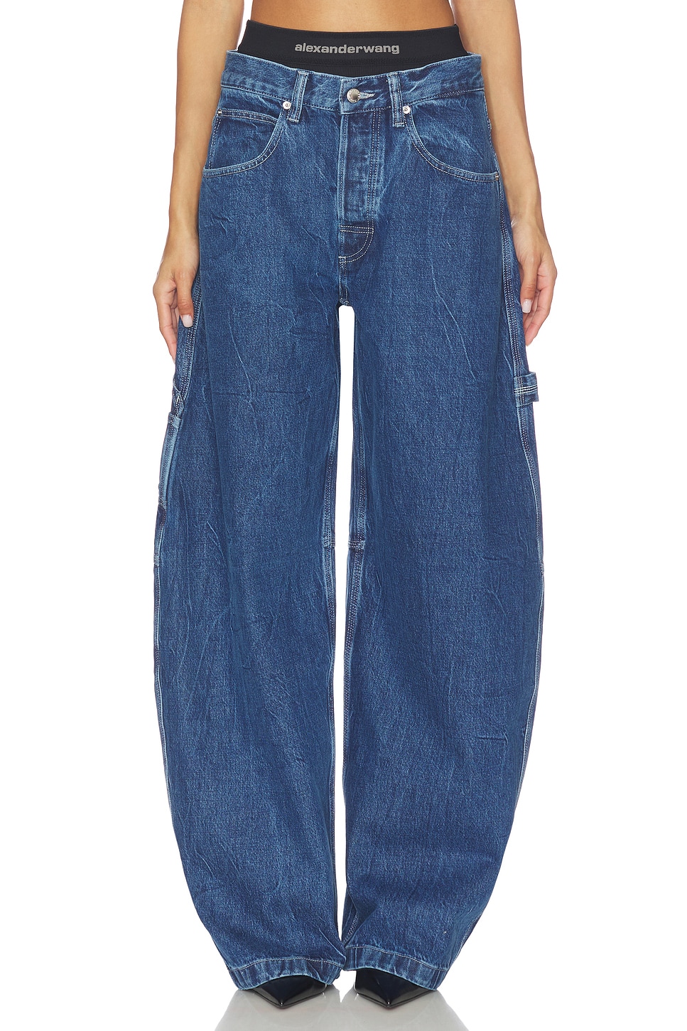 Alexander Wang Pre-Styled Oversized Wide Leg in Deep Blue | REVOLVE