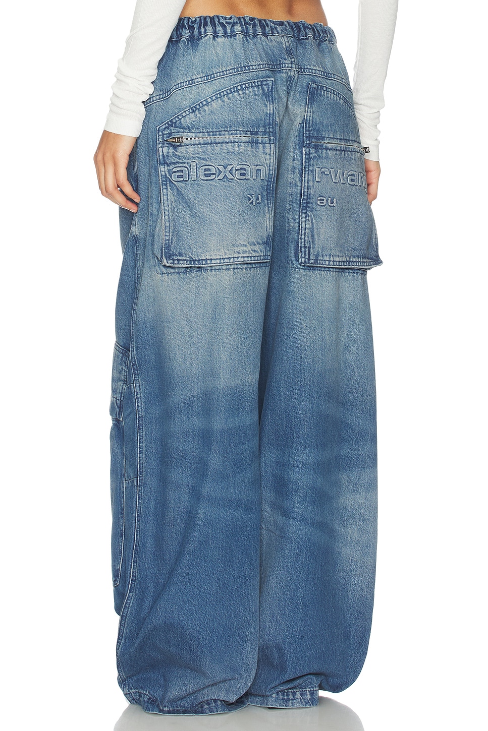 Alexander Wang Oversized Cargo Wide Leg in Tinted Medium Indigo