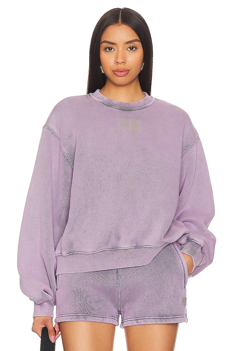 Alexander Wang ESSENTIAL クルースウェットシャツ - Acid Pink 