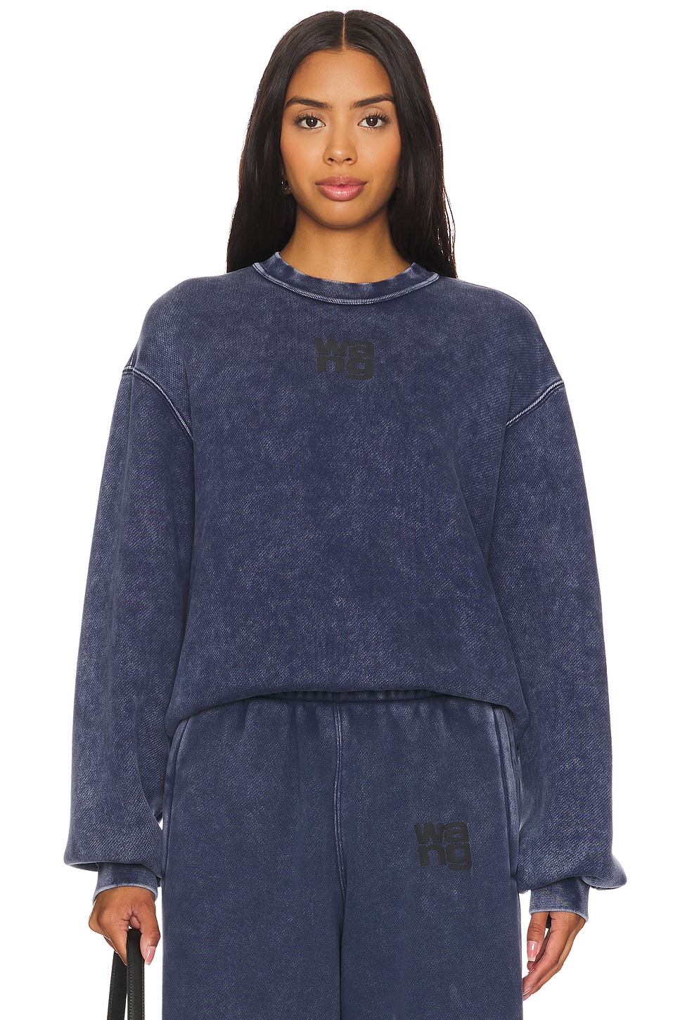 Alexander Wang Essential Terry Crew Sweatshirt W/ Puff Paint