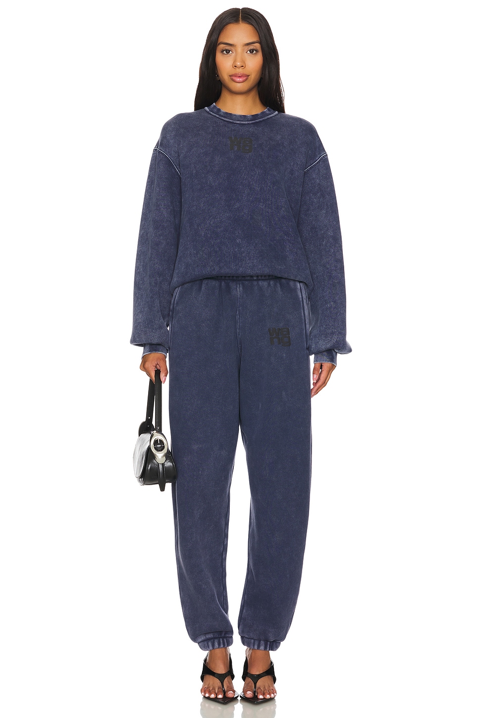 Alexander Wang Essential Terry Crew Sweatshirt W/ Puff Paint Logo thumbnail