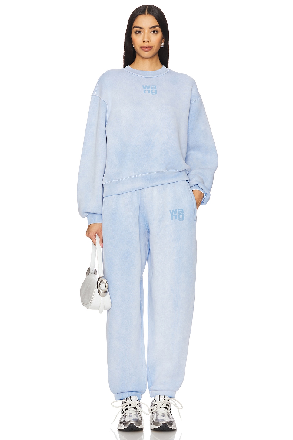 Alexander Wang ロゴ スウェットパンツ puff paint logo PUFF LOGO SWEATPANT IN STRUCTURED TERRY in WHITE