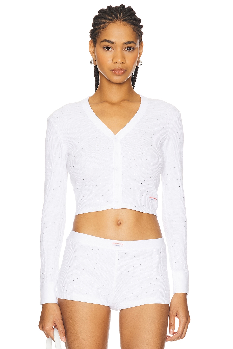 Hotfix Long Sleeve Waffle Cardigan
