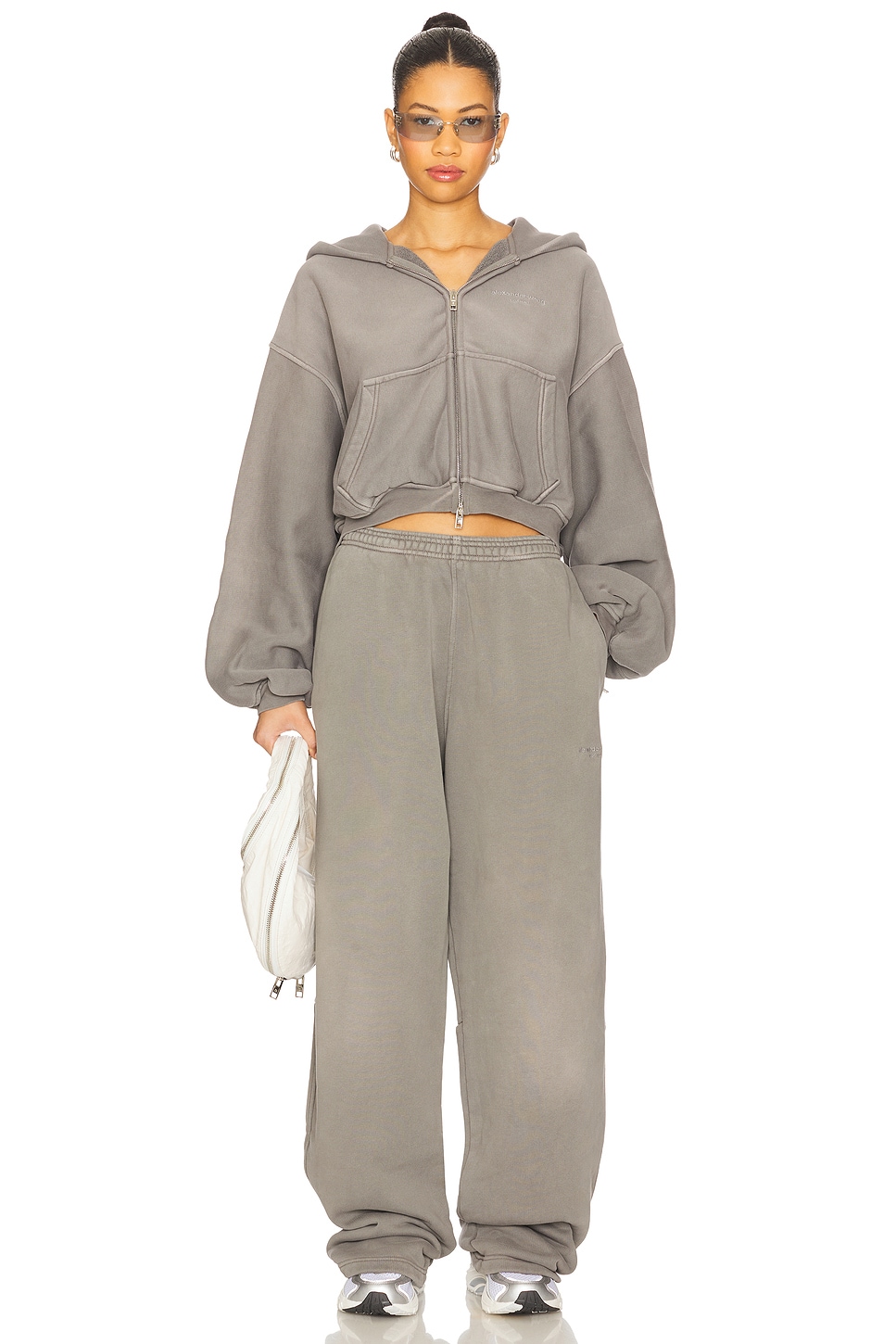 Oversized Cropped Zip-up Hoodie