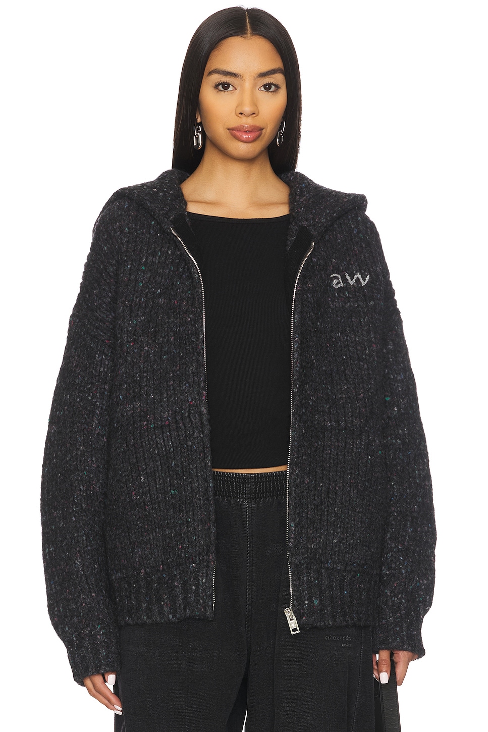 トップス ALEXANDER WANG OVERSIZED HOODIE Light Blue Brushed Denim Oversized Hoodie in WASHED LIGHT BLUE