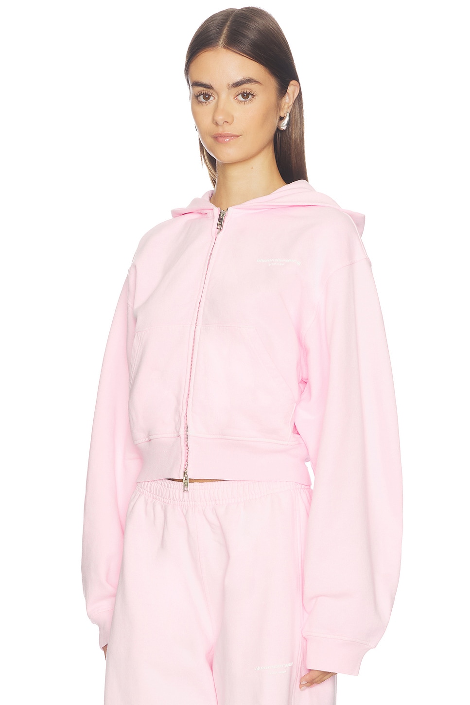 Alexander Wang Zip-up Hoodie with Logo Print