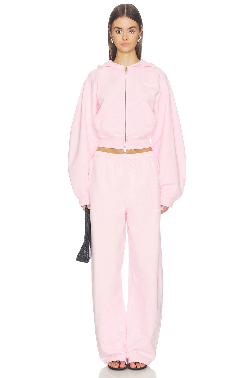 Alexander Wang Zip-up Hoodie with Logo Print