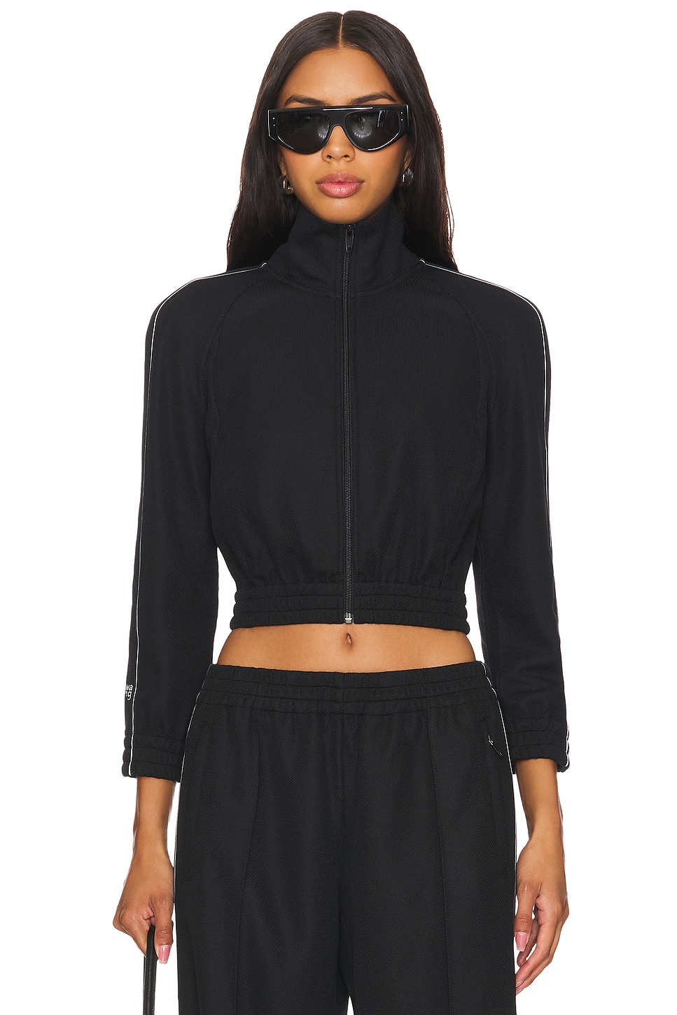 Alexander Wang Cropped Track Jacket With Logo Webbing Tape thumbnail