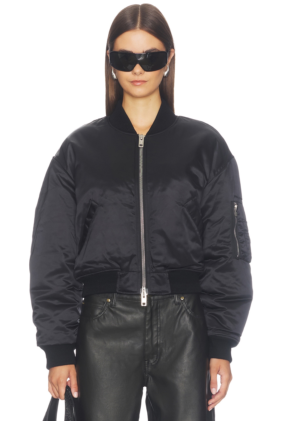 Alexander Wang Bomber Jacket with Faux Fur Lining