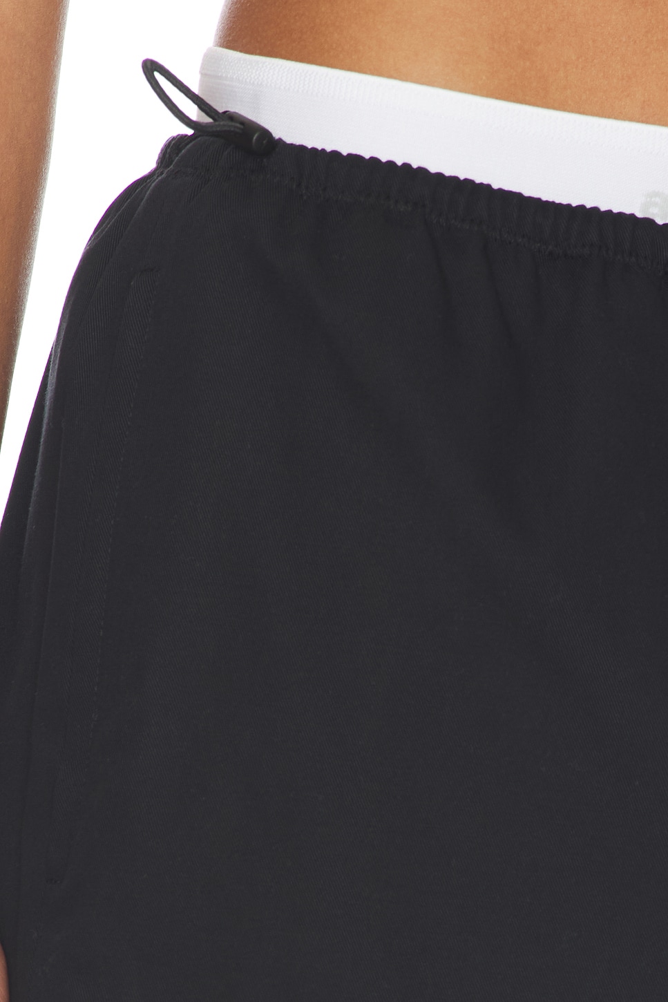 Alexander Wang Mid Rise Mini Logo Elastic Skirt in Black | REVOLVE