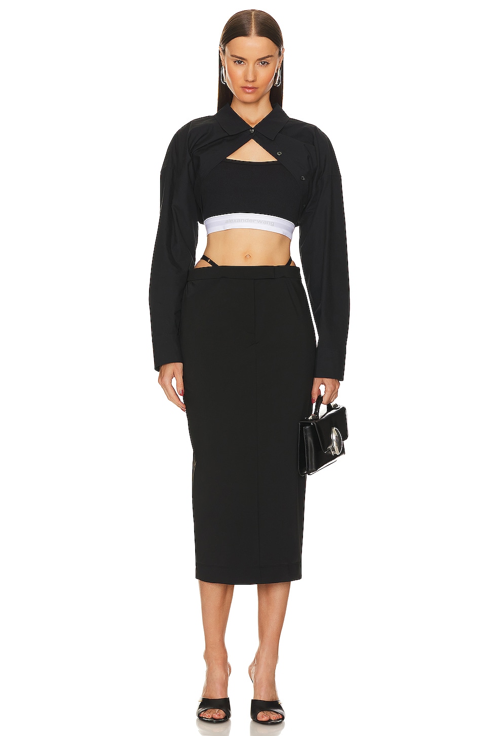 ALEXANDER WANG Logo Elastic Skirt